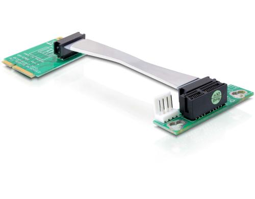 Delock Mini PCI-Express Riserkarteadapter Mini-PCIex1 zu PCIe-x1, 9cm,links gerichtet