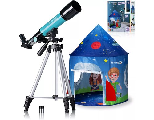 BRESSER JUNIOR Linsenteleskop mit Zelt