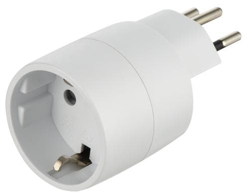 Reiseadapter CH-Stecker Buchse Deutschland / Schuko, 10 A Sicherung