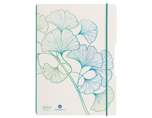 Herlitz my.book flex Notizheft A5 GREENline Ginkgo, 80g/m2, weiss, 40 Blatt punktiert
