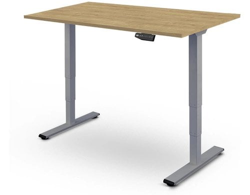 Contini Tisch höhenverstellbar Eiche Tischplatte 1.8x 0.8 m, Gestell grau