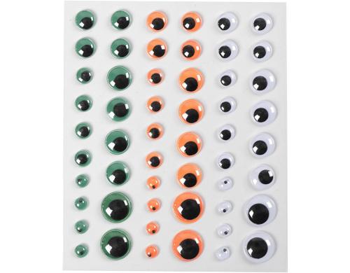 Creativ Company Wackelaugen selbstklebend 54 Stück, 6 + 8 + 10 + 12 + 15 mm, farbig