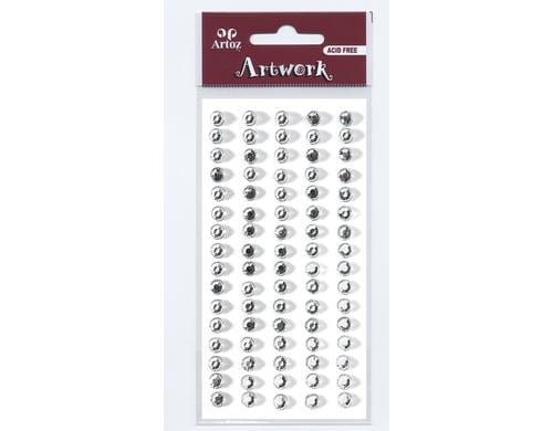 Artoz Artwork Sticker Kristall silber, 5mm, 1 Blatt