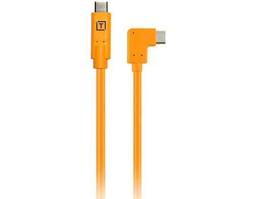 Tether Tools Pigtail-Adapter USB-C auf USB-C rechtwinklig 0.5 m Orange