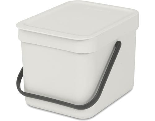 Brabantia Sort & Go Abfallbehälter Inhalt 6 Liter, Light Grey