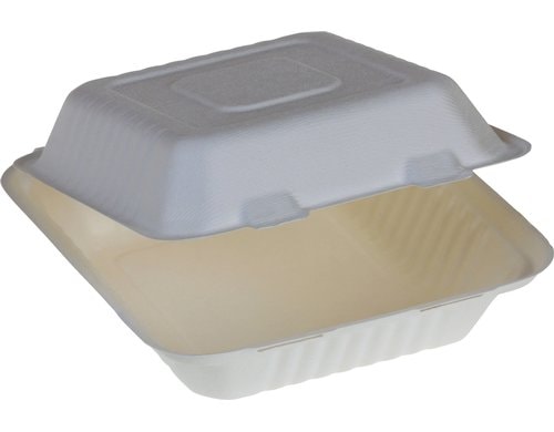belesse Menübox Zuckerrohr weiss 1100ml 50 Stk, mit Klappdeckel 220x200x77mm
