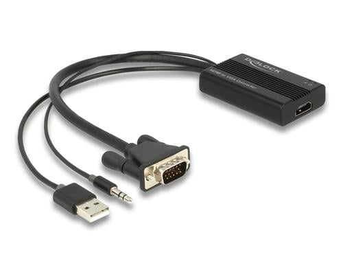 Delock HDMI zu VGA Adapter mit Audio, 25cm