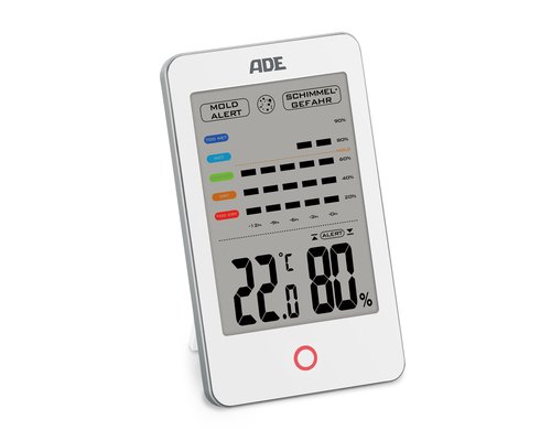 ADE digitales Thermo-/Hygrometer weiss mit Schimmelalarm