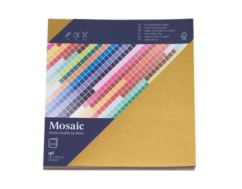 Artoz Blankokarte Mosaic quadratisch gold, 20 Karten