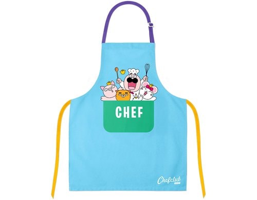 Chefclub Baumwollschürze Blau Reine Baumwolle, Fronttasche
