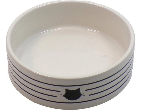 Bubimex Keramiknapf gestreift 450ml weiss, schwarz