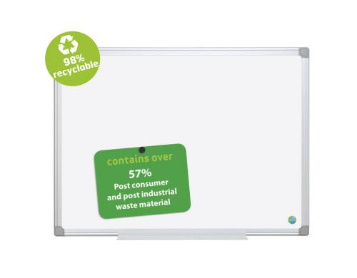 Bi-Office Whiteboard 120 x 90 cm Emaille-Oberfläche, mit Aluminiumrahmen