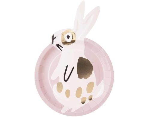 Rico Design Pappteller Hase rosa, 23 x 23cm