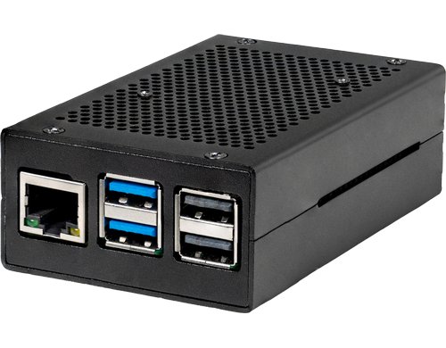 JOY-IT Aluminiumgehäuse für Raspberry Pi 5 für Pi5, schwarz, 98x30x60 mm