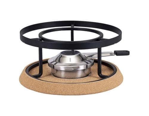 Kadastar Rechaud Naturen 22cm Stahl, Unterteller aus Kork  Brenner Inox