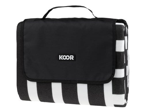 KOOR Picknickdecke Stripe check schwarz 200 x 250cm , 100% Polyester