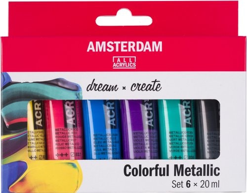 Amsterdam Acrylfarbe Set Colorful Metallic 6 Tuben à 20ml