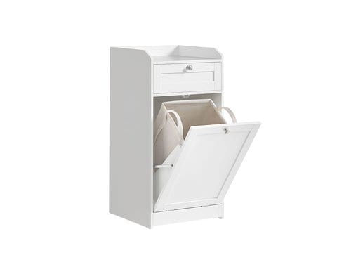 Vasagle Badezimmerschrank mit Wäschekorb und Ablage, 40x40x80.2 cm (TxB), MDF