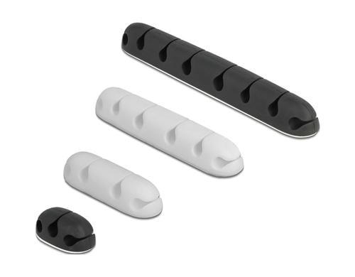 Delock Kabelhalter selbstklebend Kombi Set 4 Stück, Schwarz/Weiss