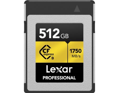 Lexar PRO CFexpress Gold Series TypeB 512GB Lesen 1750 MB/s, Schreiben 1500 MB/s