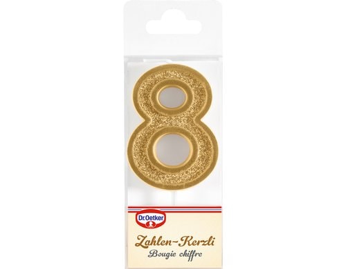 Kerzen Zahl 8 Achtung assortiert