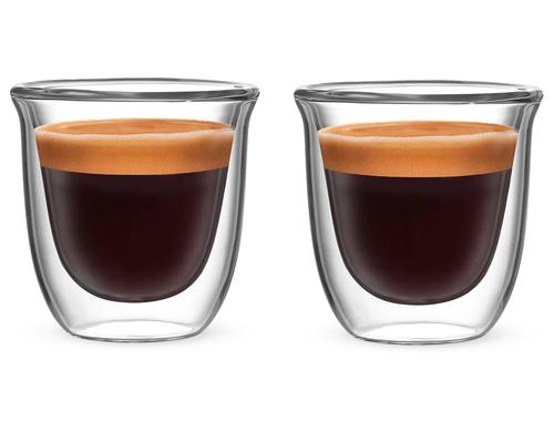 Bialetti Becher Firenze 80ml 2er Set Doppelwandig, 80ml, Borosilikatglas