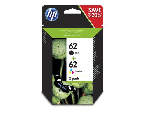 HP Valuepack Nr. 62 - B + CMY +  (N9J71AE) Tintenvolumen 1x 4.0+ 1x 4.5ml