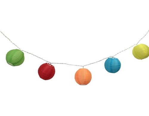 Dameco LED Solar Lichterkette farbig inkl. LED warmweiss, solar panel