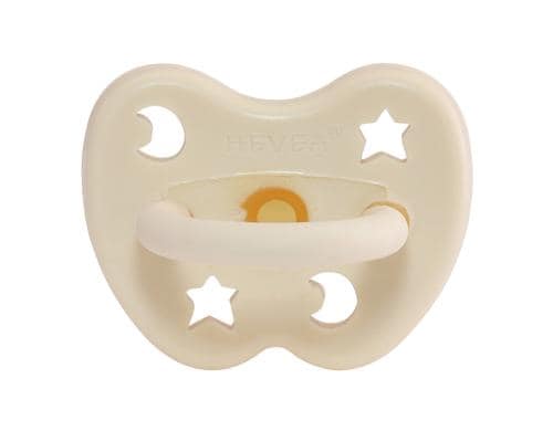 HEVEA Schnuller Star & Moon Round Milky White / 3-36 Mt.