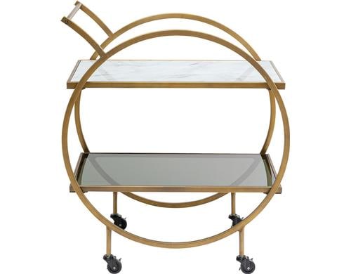 Kare Bartrolley Loft Braun/Gold Grösse: 74x39x85cm, Metall/Glas