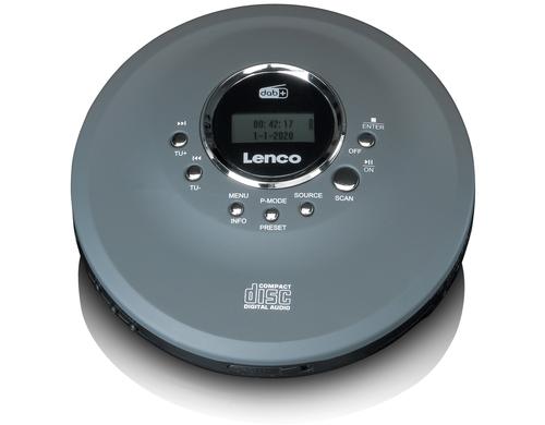 Lenco CD-400GY, CD / MP3 Player, mit DAB+ portabel, inkl. Kopfhörer und Akku