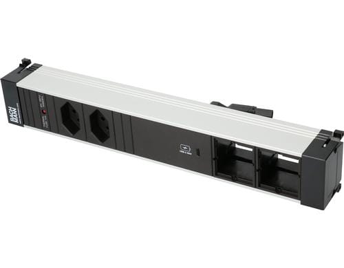 Bachmann Steckdoseneinheit POWER FRAME 2xT13, 1xUSB C, 2xCustom-Abdeckung leer