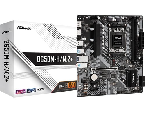 ASRock B650M-H/M.2+, µATX, AM5 AMD B650, AM5, 2x DDR5, PCIe 4.0