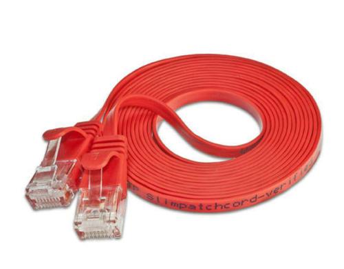 Wirewin Slim Patchkabel: UTP, 0.10m, rot Cat.6, AWG36, Klinkenschutz, Längenaufdruck