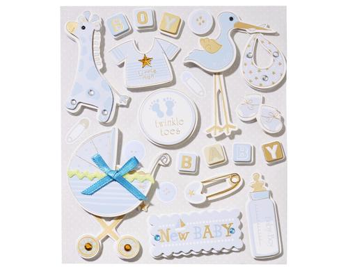Hobbyfun 3D-Sticker Babyboy 1 Bogen à 12 x 14 cm