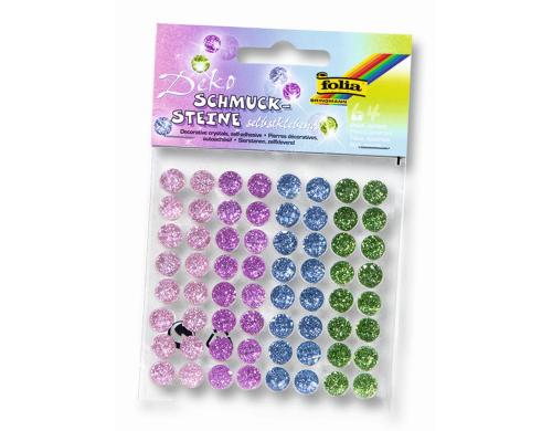 Folia Schmucksteine Glittery Charm 80 Stück, selbstklebend