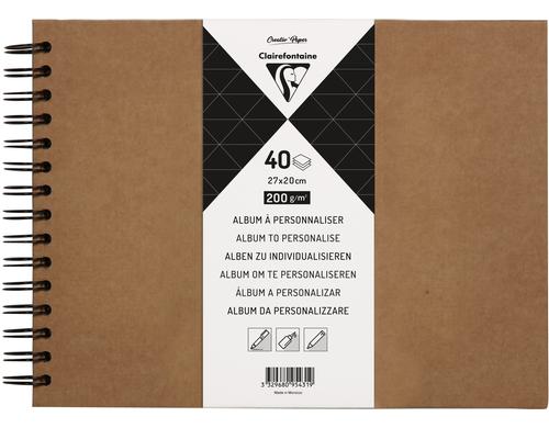 Clairefontaine Album DIY zu Personalisieren 27 x 20 cm, 200g/m2, 40 Blatt, braun