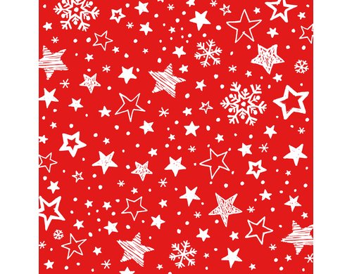 B+C Weihnachtsservietten Lovely Stars rot Grösse 33x33cm, 20 Stück, 3-lagig
