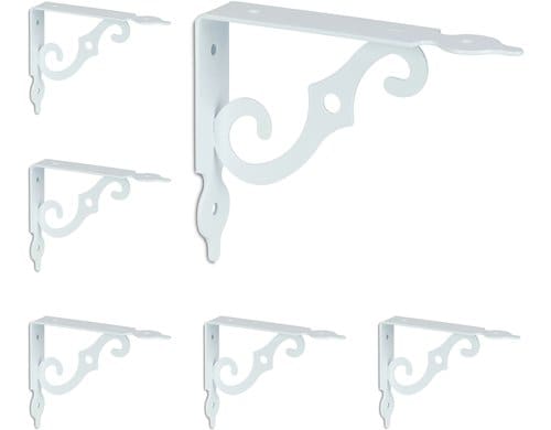 relaxdays Regalträger Antik 6er Set Weiss, Stahl