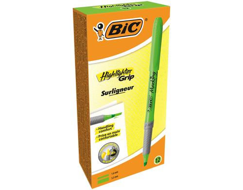 Bic Textmarker Brite Liner Grip, 12 Stk grün