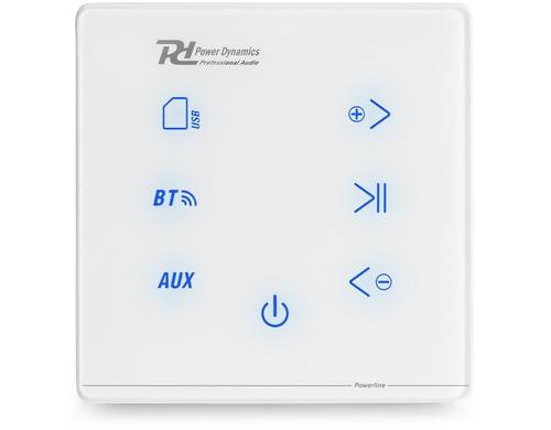 Power Dynamics PL-A50W Wand-Einbauverstärker 2x 25W BT, weiss