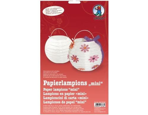 Ursus Papierlampione weiss 6 Stück, Durchmesser 10cm