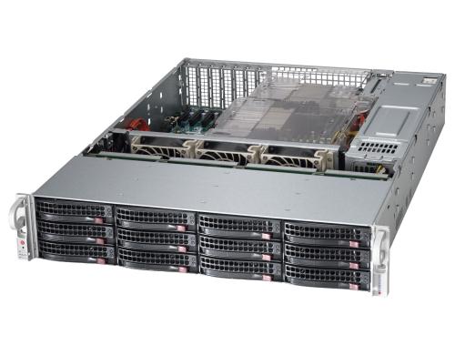Supermicro SC826BE1C4-R1K23LPB: 19 Gehäuse 12x SAS3 Hotswap Bays, 1200W Redundant NT