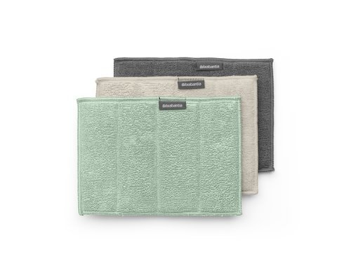 Brabantia Mikrofaser Reinigungstuch 3er Set, Grey/Beige/Green