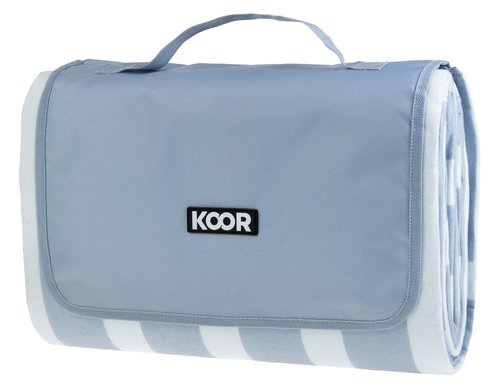 KOOR Picknickdecke Stripe check blau 200 x 200cm , 100% Polyester