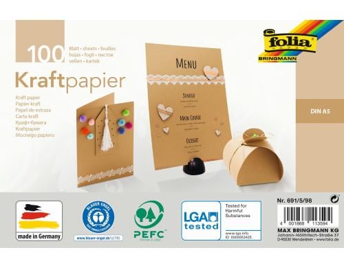Folia Kraftpapier A5 120 g 100 Blatt