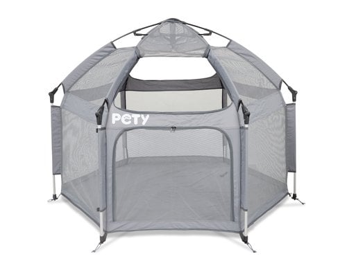 Pety Laufstall für Haustiere Set gross ø 150x100 (Höhe), inkl. Bodenmatte und Dach