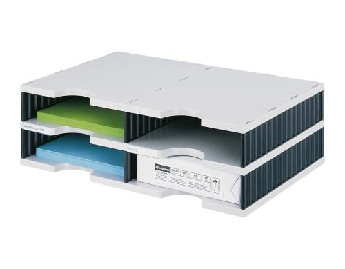 Styrodoc duo Standard-Einheit 4 Fächer hellgrau,schwarz