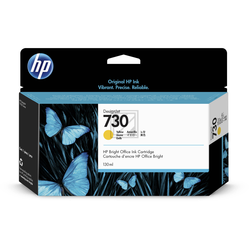 HP Tinte Nr. 730 - Yellow (P2V64A) Tintenvolumen 130 ml HP Tinte Nr. 730 - Yellow (P2V64A) Tintenvolumen 130 ml