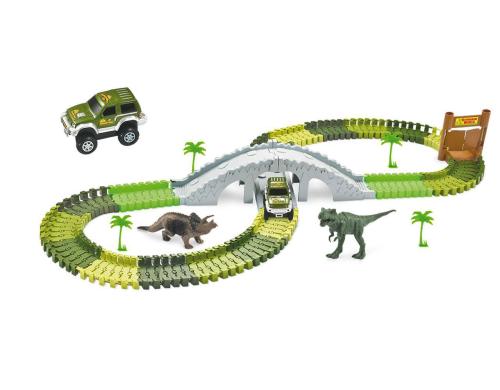 Amewi Magic Traxx Bahn Dino-Park Mini Set 108 Teile, mit Brücke
